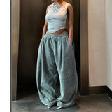 PICSGIRL - Women Baggy Thick Sweatpants Autumn Winter Casual Wide Legs Loose Lounge Joggers Solid Pants Straight Trousers With Pockets