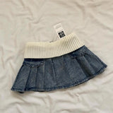 PICSGIRL  -  Y2K Retro Cotton Edge Denim Short Skirt Women Harajuku Fashion Low Waist Mini Skirt Autumn and Winter Sexy Hottie Slim Hip Skirt