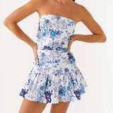 PICSGIRL  -  Chic 2025 Ruched Tube Top Dress Women Strapless Sleeveless Slim Fit Flare Mini Dress Summer Clubbing Dress