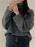 Picsgirl  -  Elegant Sweaters Soft Loose Women Chic Knitted Winter 2025 Casual All Match Pullovers Warm Daily Turtleneck