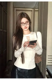 PICSGIRL  -  Y2k Criss-Cross Hollow Out Knitwear Slim Fit Long Sleeve Ribbed Sweater Women Autumn Winter Underwear Clothes Sexy Girl