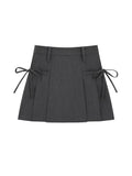 PICSGIRL  -  Lace Up Pleated Skirt for Women Summer 2024 New Korean Fashion Loose High Waisted Skirt Casual Chic Slim A Line Mini Skirts