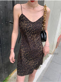 PICSGIRL  -  New Leopard Print Sling Maxi Dress Women Summer Elegant Backless Sleeveless Slip Long Dress Female Sexy Party Vestidos Dresses