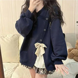 PICSGIRL  -  Kawaii Sweet Print Hoodie Women College Style Vintage Casual Korean Hoodies Female Long Sleeve Loose Chic Warm Coat Autumn