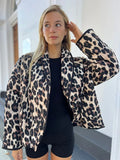 PICSGIRL  -  Women Casual Leopard Printed Cotton Jacket Fashion Lapel Long Sleeved With Pockets Cardigan 2024 Autumn Winter Lady Chic Coats