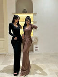 PICSGIRL -  Women Greek Goddess Long Sleeve V Neck X-sharp Maxi Dress