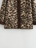 PICSGIRL  -  Autumn Leopard Jacket Coat Women 2024 New Arrivals O Neck Single Breasted Jacket Casual Female Coat