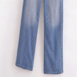 PICSGIRL  -  American hot girl mid-waist straight jeans women's spring and autumn new loose slim mopping pants