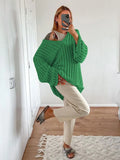 PICSGIRL  -  Knitted Pullover Sweater Women Long Sleeve V Neck Loose Casual Top Women Autumn Winter Oversize Jumper Sweaters Mujer