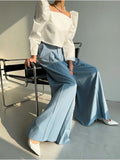 PICSGIRL  -  Korean Chic Summer Simple High Waist Pleated Women Wide Leg Pant Solid Color Casual Spring Straight Loose Trouser New