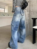 PICSGIRL  -  Y2k 2000s Vintage Baggy Jeans Woman Korean Fashion Harajuku Denim Pants Streetwear Casual Gyaru Trousers American Retro