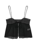 PICSGIRL  -  Female Sexy Black Cropped Camisole Summer Fashion Transparent Mesh Sleeveless Top Female Elegant Spaghetti Strap Tops