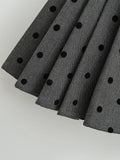 PICSGIRL  -  2024 Women Fashion Sweet Polka Dot Chic Pleated Mini Skirt Preppy Style Mid Waist Short Skirts Cute Split Skorts