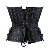 PICSGIRL  -  Gothic Corset Top for Women Steampunk Corsets Leather Jacquard Bustiers Pirate Basque Halloween Cosplay Costumes Rave Outfits