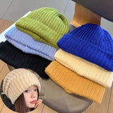 PICSGIRL  -  Winter Knitted Hat Women Korean Fashion Solid Outdoor Warm Beanies All-match Casual Elastic Comfortable Cap 2024 New