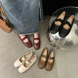 PICSGIRL  -  Korean Style Mary Jane Shoes Square Toe Women's Shoes PU Ballet Flats Spring/Autumn Flats Women Shoes