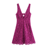 PICSGIRL  -  High-end lace short suspender dress for women summer new French style pure desire sexy backless A-line skirt