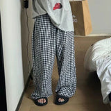 PICSGIRL  -  Vintage Plaid Y2k Pants Woman Casual Harajuku Oversized Trousers Korean Fashion Wide Leg Summer Japanese 2000s Pockets