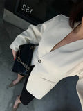 PICSGIRL  -  Elegant Office Lady Blazer Coat Fashion Single Buckle V-neck Femlae Jackets 2025 Spring Long Sleeve Women Commuting Outwears