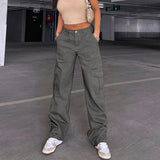 PICSGIRL  -  Fashion Women Solid Vaqueros Mujer Pantalon Spring Streetwear Loose Denim Jeans Solid Jeans High Waist Cargo Pants New