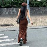PICSGIRL  -  Women Bodycon High Waist Camisole Dress 2025 Summer Slim Sexy Backless Patchwork Sundress Vacation Beach Party Dresses