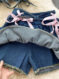 PICSGIRL  -  Y2K Sexy Mini Skirt Denim Tie Cross Bow Bandage Cape+denim Two-piece Zipper Strapless Tube Top Streetwear Set