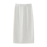 PICSGIRL  -  Women's 2024 Summer New Fashion Temperament High Waist Gold Button Decorated Midi Skirt