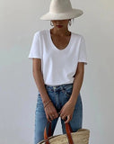 PICSGIRL  -  U-neck Solid Summer T-shirt Women's New Base Simple Tees Cotton Comfort Loose Korean Fashion Versatile Short Sleeved Tops 2024