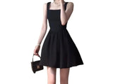 PICSGIRL  -  2024 New French Hepburn Style Black Suspender Dress Temperament Women's Summer Short Waist Skirt