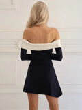 PICSGIRL  -  Elegant Sleeveless Long Sleeve Tight Elastic Short Skirt Women Sexy Backless Slim Party Club Evening Dress Summer 2024