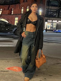 PICSGIRL  -  Baggy Casual Wide Leg Jeans Women Streetwear Washed Denim Trousers Female Vintage 90s High Waist Straight Pants 2025 Spring