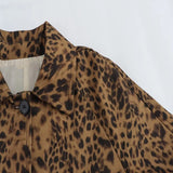 PICSGIRL  -  Summer Elegant Women's 2024 New Casual Fashion Long-Sleeved Single-Breasted Leopard Print Jacket Long Loose Trench Coat Outwear