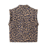 PICSGIRL  -  Summer Elegant Women's Leopard Vest Jacket 2024 New Casual Fashion Classic Sleeveless Short Loose Vest Top