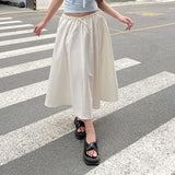 PICSGIRL  -  Skirt Lace-Up French Style Fairy Solid Color Women'S Loose Long Skirt That Covers The Flesh And Looks Slimming Leisure Skirt