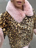 PICSGIRL  -  casual winter outfits Faux Fur Lapel Patchwork Female Jacket Leopard Loose Print Women Coat Lapel 2024 Vintage Winter  Single Breasted Lady Outwear