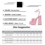 PICSGIRL  -  Luxury Bow Ankle Strappy Super High Heels Glitter Bling Sequin Open Toe Sandals Women Stripper Shoes Party Bridal Shoes Design