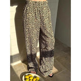 PICSGIRL  -  Baggy Leopard Print Pants Vintage Harajuku Oversized Casual Trousers Korean Fashion Wide Leg Elastic Waist Aesthetic