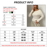 PICSGIRL  -  Slash Neck Knitted Ruched Basic Tees Women Elegant Long Sleeve Solid Pullover Tops Office Ladies Knitting T-Shirts