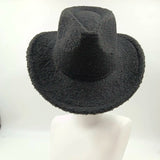 PICSGIRL  -  Fedora Hat Emerald Green Plush Cowboy Hat Material New Jazz Hat European and American Fashion Hat Big Brim Hat 