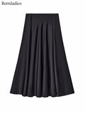 PICSGIRL  -  Elegant Satin Loose Women Skirt High Waist Maxi Skirts Streetwear Classic Long Skirt Fashion Female Black Skirt