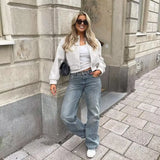 PICSGIRL  -  European and American style fashion all-match soft pilot jacket coat women's early autumn new high-end loose casual baseball uni