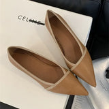 PICSGIRL  -  Luxury Designer Elegant Pointed Toe Women Pumps 2024 Autumn Comfort Soft Leather Wedge Shoes Women Shoes Office Flats Loafers