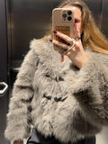 PICSGIRL  -  Vintage Faux Fur Button Coats Women Winter Loose Solid Plush Lapel Cost Female Autumn Warm Versatile High Street Outwear