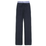 PICSGIRL  -  Contrast Hight Waist Patchwork Fashion Wide Leg Pants Striped Casual Loose Fit Straight Trousers Chic Y2K Streetwear