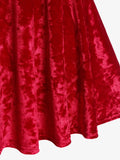 PICSGIRL  -  Plus Size Velvet Mini A Line Skirt Ladies Christmas Skirts Red Fashion Bottoms Xmas Skirt