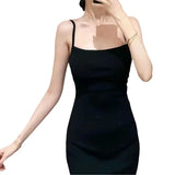 PICSGIRL  -  One-shoulder High-grade Backless Temperament Long Skirt New Women's One-neck Simple Knit Sling Dress