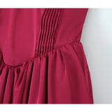 PICSGIRL  -  Sexy Elegant Women Wine Red Strapless Dress Fit And Flare Evening Party Dresses Christmas  Robe