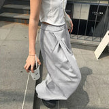 PICSGIRL  -  Baggy Casual Grey Sweatpants Woman America Street Hip Hop Wide Leg Pants Y2k Basic Sports Korean Style Loose Trousers