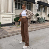 PICSGIRL -  High waist jeans woman korean fashion mom baggy jeans straight leg jeans black loose denim trousers streetwear