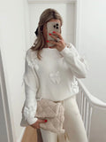 Picsgirl -  Sweety Solid Bow Knitted Sweater For Women Elegant O Neck Long Sleeve Loose Jumpers 2024 Chic Spring Ladies High Street Knitwear